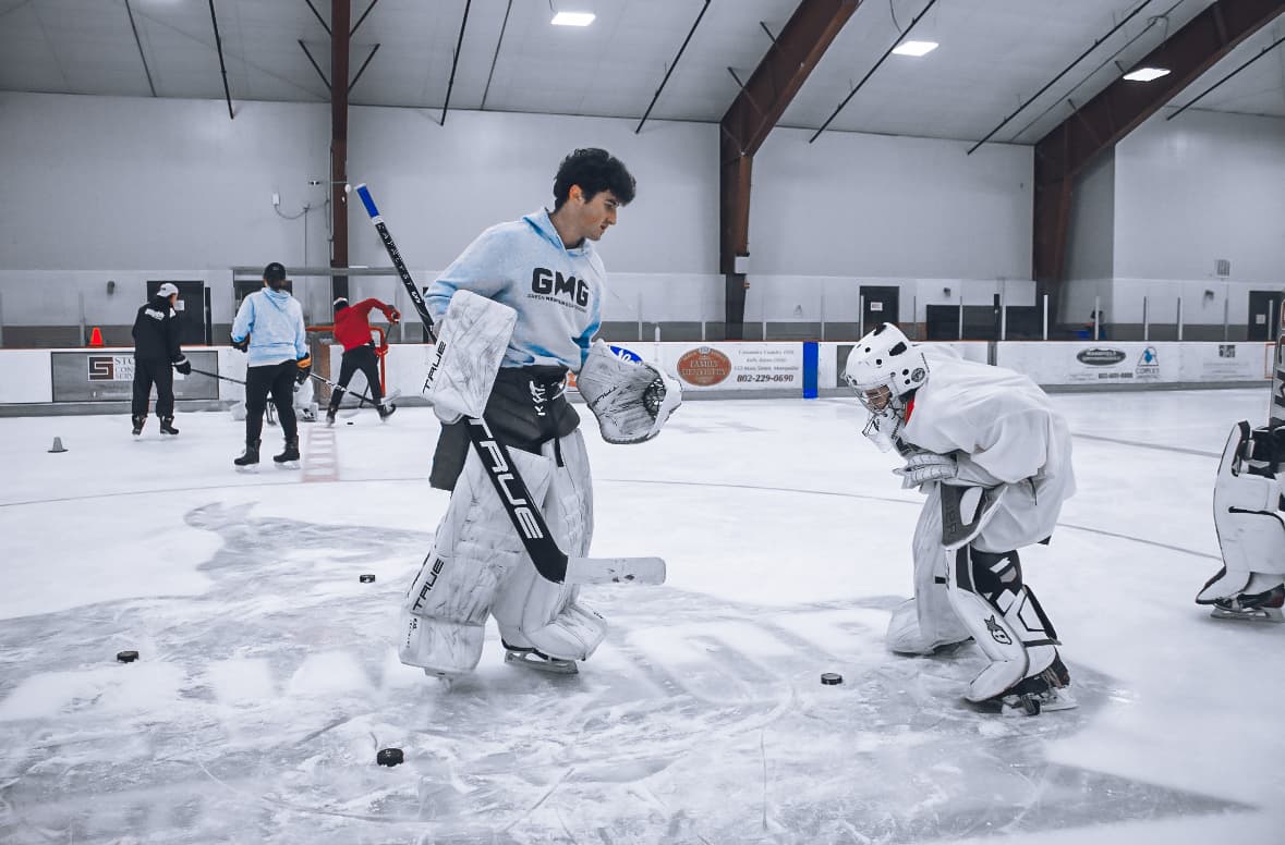 GMG goalie drop-in session on ice